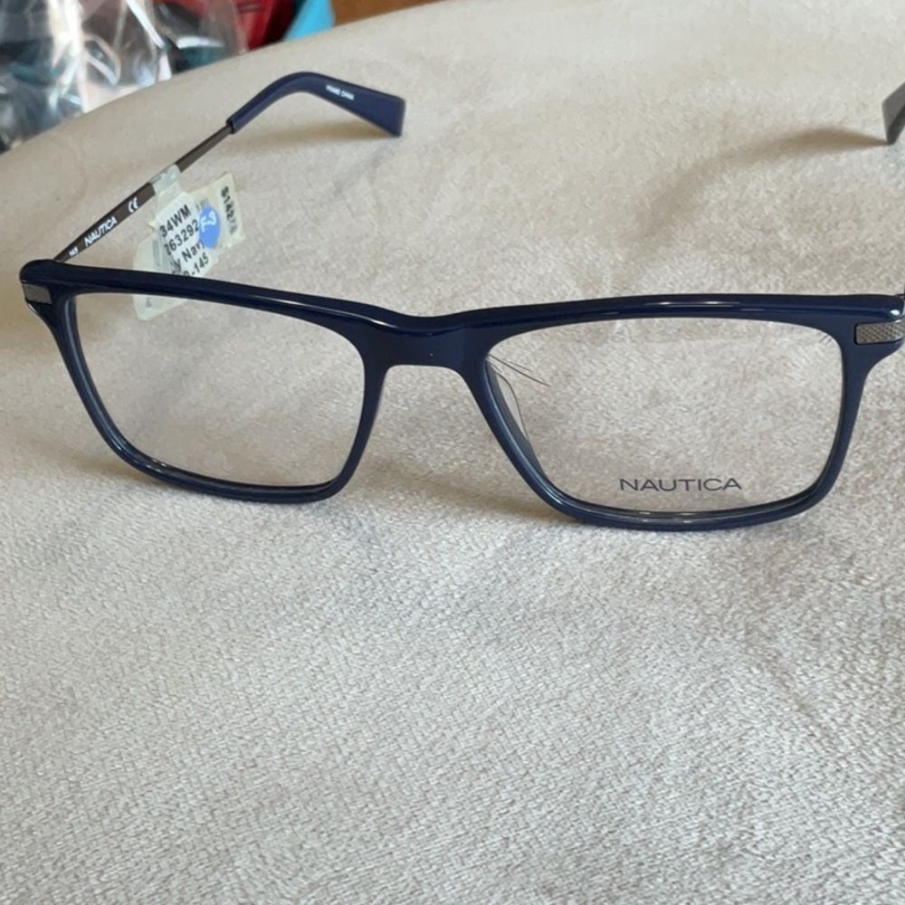COPY - NEW NAUTICAL MENS FULL RIM 54 18 145 SHINY NAVY EYEGLASSES EYEWEAR DESIG…